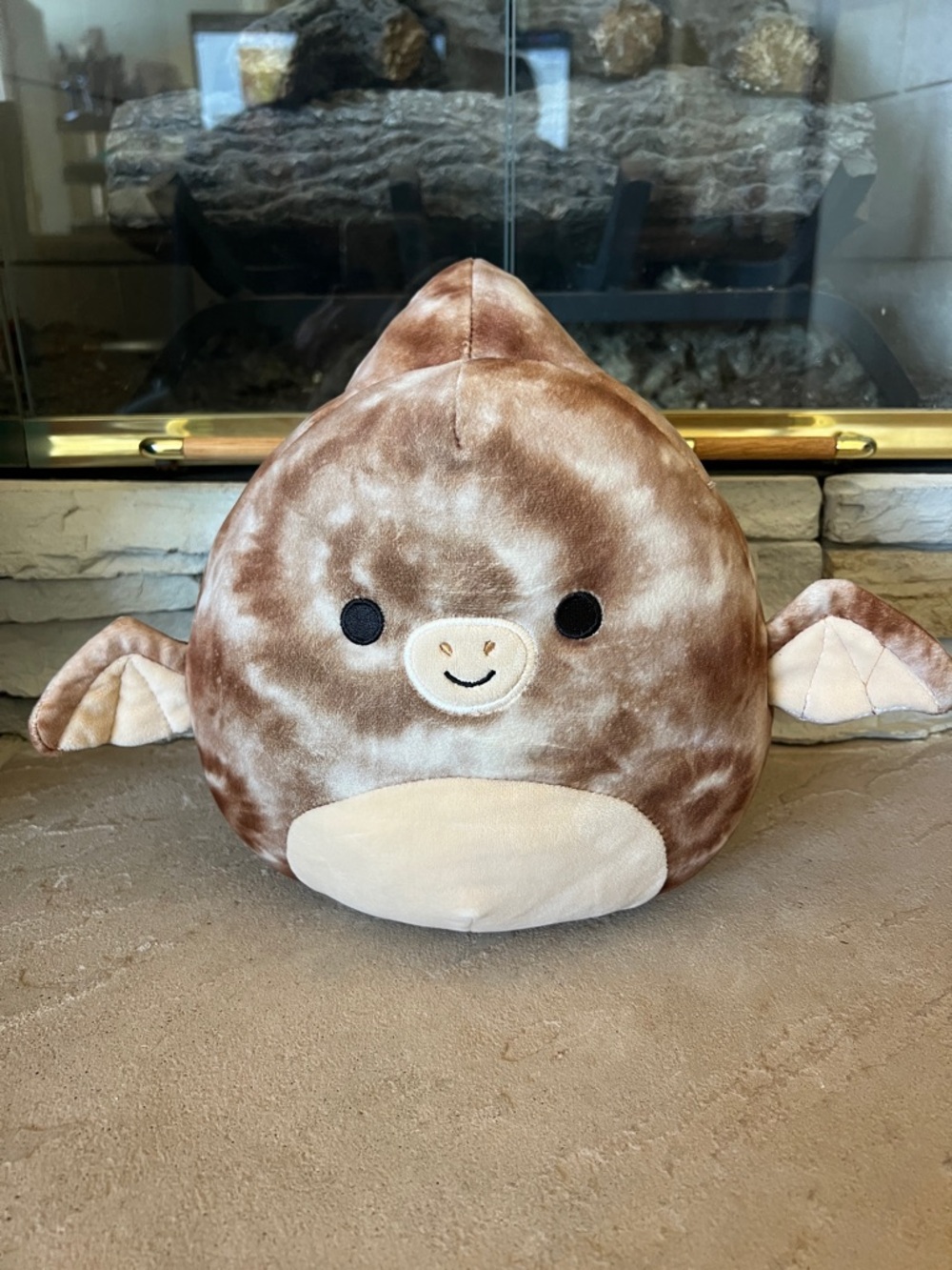 Plush Brown Bat Accent Pillow with Cream Belly - Brand Unknown